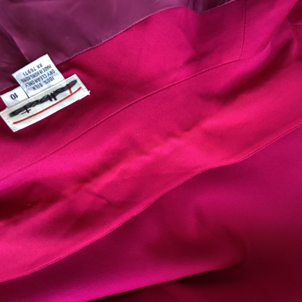 TALBOTS SIZE 10 FUCHSIA 100% SILK BLAZER JACKET CLASSIC ELEGANT FEMININE - Picture 11 of 11